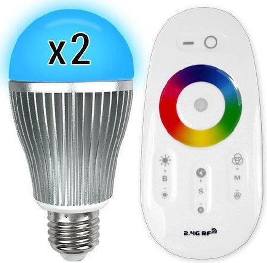 2X RGB kleur led lamp met afstandsbediening, 6WLED lamp