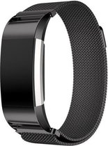 Milanees Horloge Band Voor de Fitbit Charge 2 - Milanese Watchband - Armband RVS - Zwart