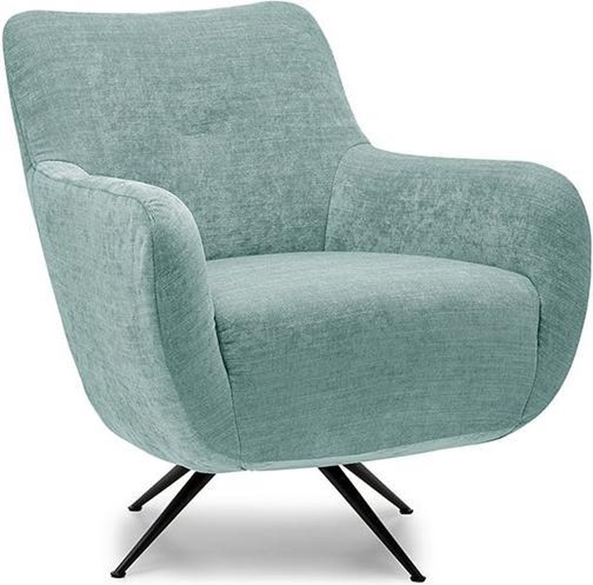 Moderne fauteuil Kala stof groen met mat zwarte poten | bol.com