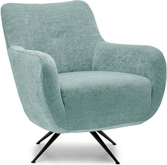 prioriteit Floreren Onderhoudbaar Moderne fauteuil Kala stof groen met mat zwarte poten | bol.com