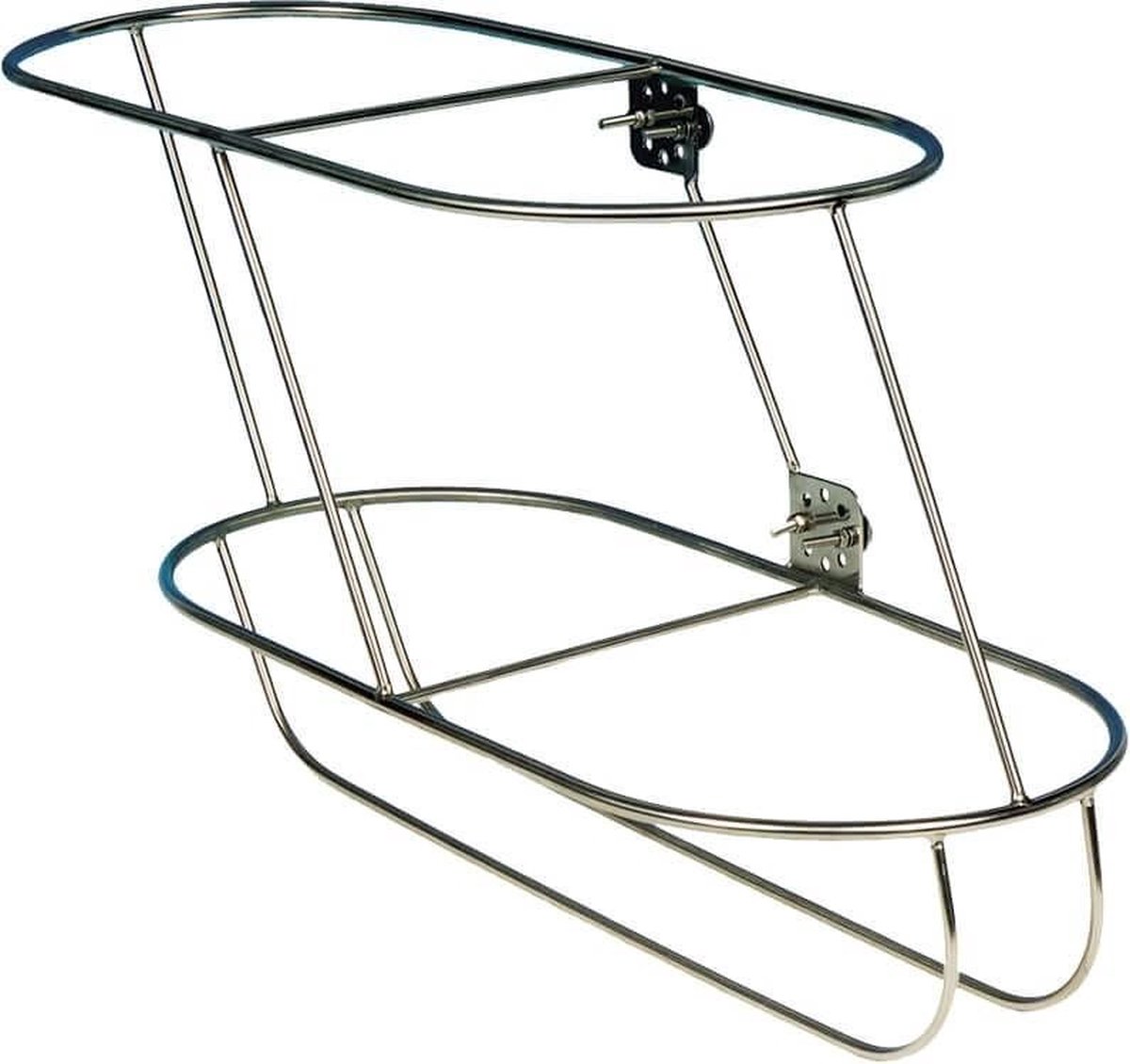 Allpa schuine RVS Fenderhouder stuurboord voor 2 Stootwillen Ø 15 cm