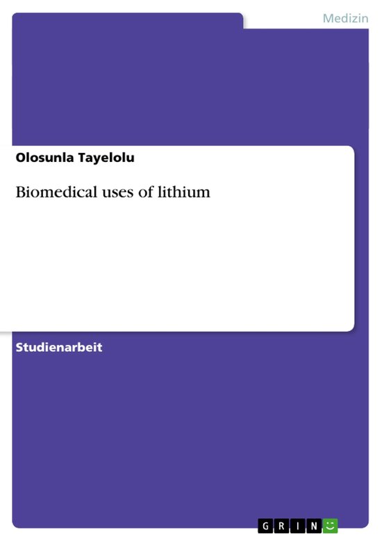 Biomedical uses of lithium - cover