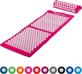 MOVIT® Acupressuurmat met Kussen - Shakti mat - Spijkermat - 130 x 50 cm - Roze