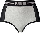 Puma - High Waist Short met Mesh Grijs Melange - L