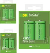 6 Stuks (3 Blisters a 2st) - GP 1.2V C/HR14 2200mah NiMh 2200 Series oplaadbare batterij