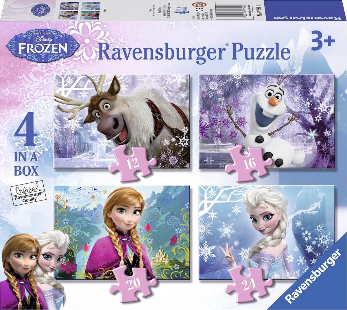 Ravensburger puzzel Disney Frozen -12+16+20+24 stukjes - kinderpuzzel - Ravensburger