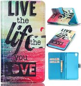iCarer Live the life wallet case hoesje Sony Xperia X