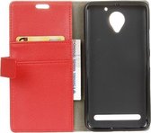 Lenovo C2 Power Litchi cover rood wallet case hoesje