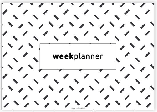 Weekplanner - De planner voor de hele week! - Minimalistisch - Zwart/Wit - Leuke Post - Leukepost.nl
