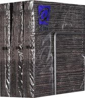 Servetten - Papier - Set van zes pakjes - 6 x 20 stuks - Gelijnd Zwart/Grijs - 33cm x 33cm