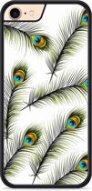 iPhone 8 Hardcase hoesje Peacock Feathers - Designed by Cazy