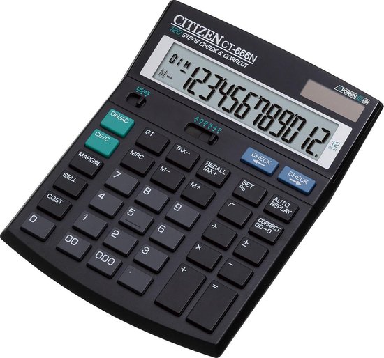 Citizen CT-666 Rekenmachine | 12 digits | BTW | Kostprijs-marge-verkoop |  bol.com