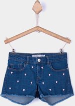 Tiffosi-meisjes-korte broek, denim short-Chloe 92-kleur: blauw met roze hartjes-maat 110