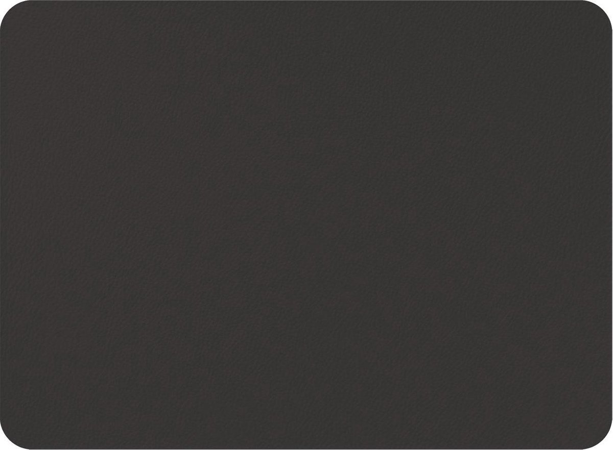 Mesapiu Placemats lederlook - Zwart - rechthoek -set van 6