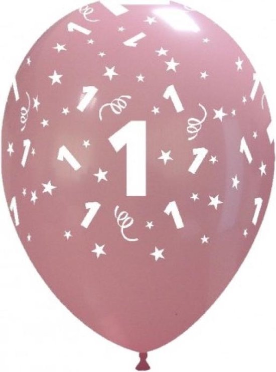 achter Psychologisch Identificeren 10 Ballonnen met opdruk cijfer 1 in assortiment pastel kleuren verpakt per  10 stuks | bol.com