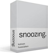 Snoozing - Katoen - Hoeslaken - Eenpersoons - 100x220 cm - Grijs