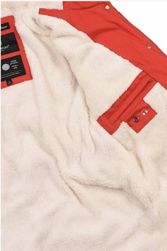 MARIKOO Dames winterjas (S-3XL) - gewatteerd, afneembare capuchon - N075, XL