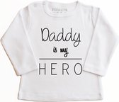 R Rebels | Katoenen Baby Shirt | Daddy is my HERO | Wit | Maat 62/68