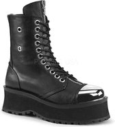 DemoniaCult - GRAVEDIGGER-10 Veterlaars - US 12 - 45 Shoes - Zwart
