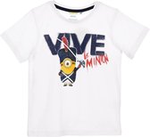 Minions T shirt Wit Vive le Minion 116 cm leeftijd 6