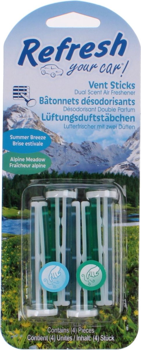 Auto luchtverfrisser California Scents Vent Sticks Summer Breeze (2 pcs)