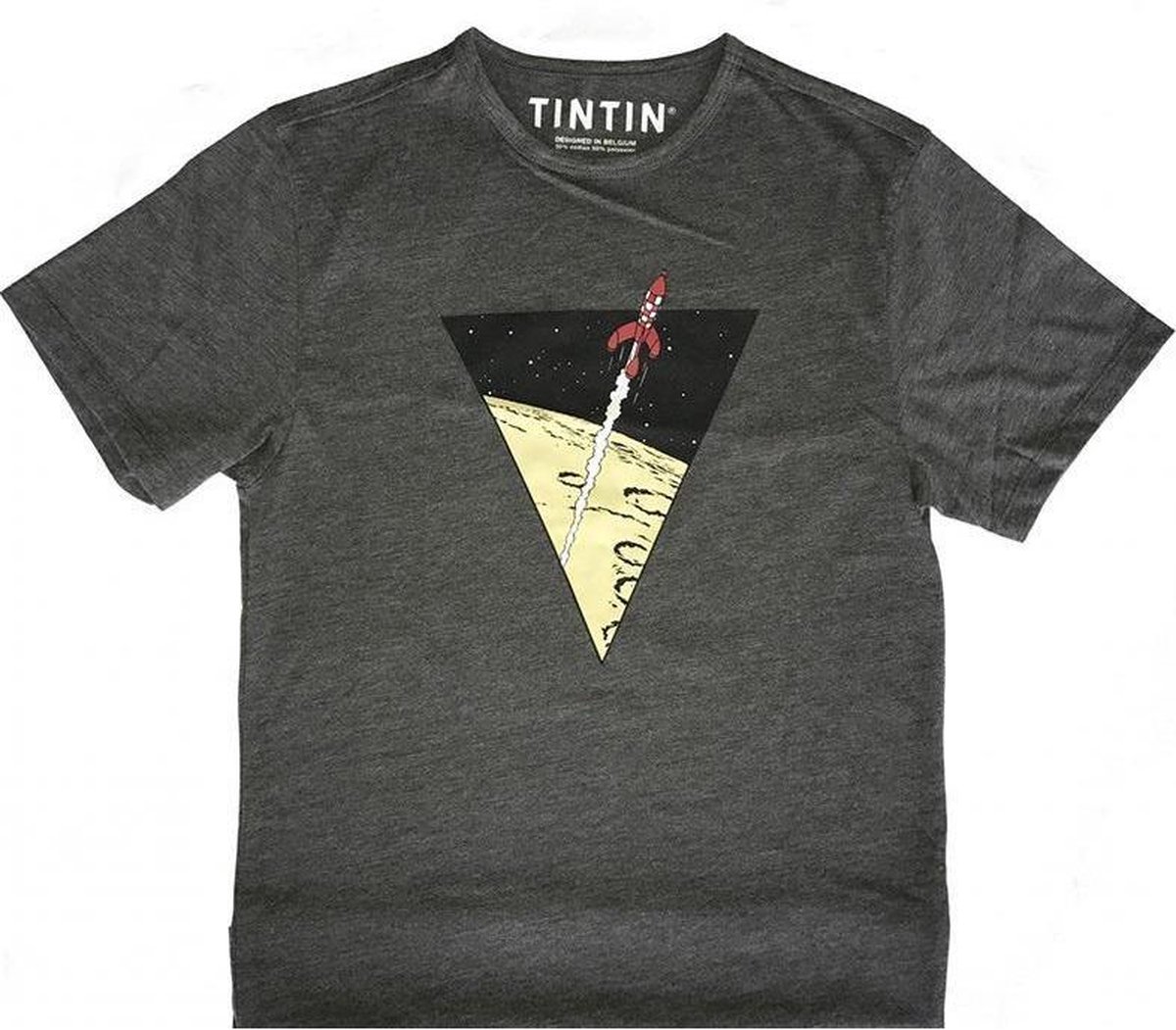 Kuifje T-Shirt Raket naar de Maan Maat XL