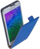 Lederen Samsung Galaxy A5 Flip Case Cover Hoesje Blauw