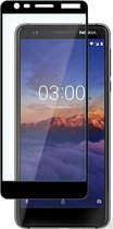 Nokia 3.1 (2018) - Full Cover Screenprotector - Gehard Glas - Zwart