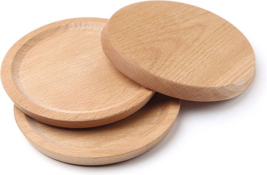 3x Ronde Houten Bordjes 14cm Borden | bol.com