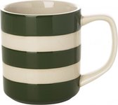 Cornishware Mugs Adder Green 10oz/28cl (set van 4) - groen - gestreept - servies - koffiemok groen