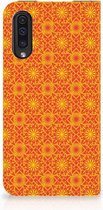 Geschikt voor Samsung Galaxy A50 Standcase Hoesje Design Batik Orange