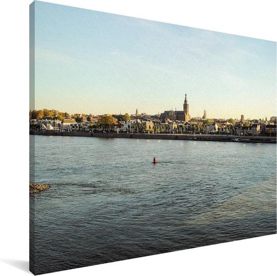 bol.com | Rivier de Waal en Nijmegen op de achtergrond Canvas 40x30 cm -  klein - Foto print op...
