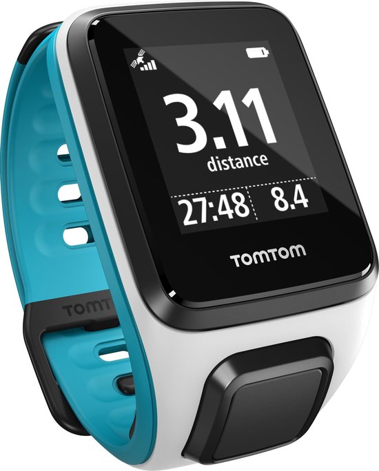 TomTom Runner 2 Music - GPS Sporthorloge - wit / scuba blue - small |  bol.com