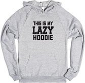 Hoodie | B&C sweater met kap | This is my lazy Hoodie | Grey | maat XXL