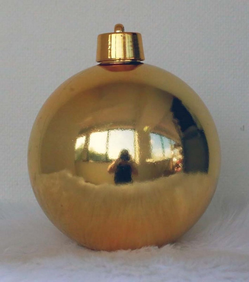 1 Onbreekbare kerstbal doorsnee 20 cm goud glanzend