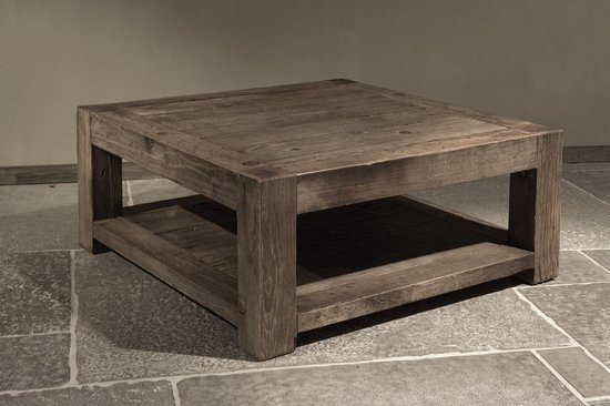 Kapel salaris af hebben Robuuste houten salontafel Farmer 100 cm | bol.com