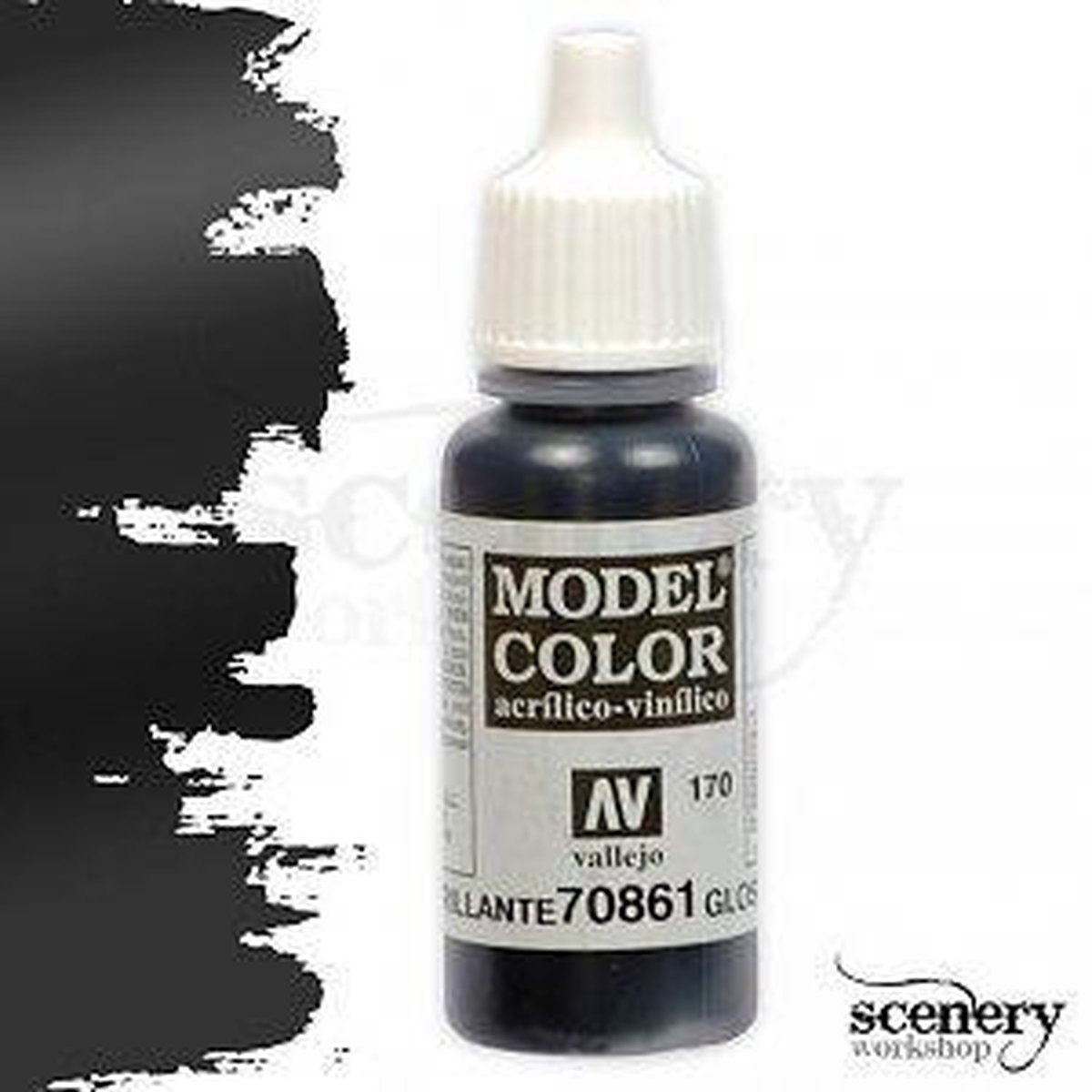 Vallejo Black Grey Model Color Paint, 17ml