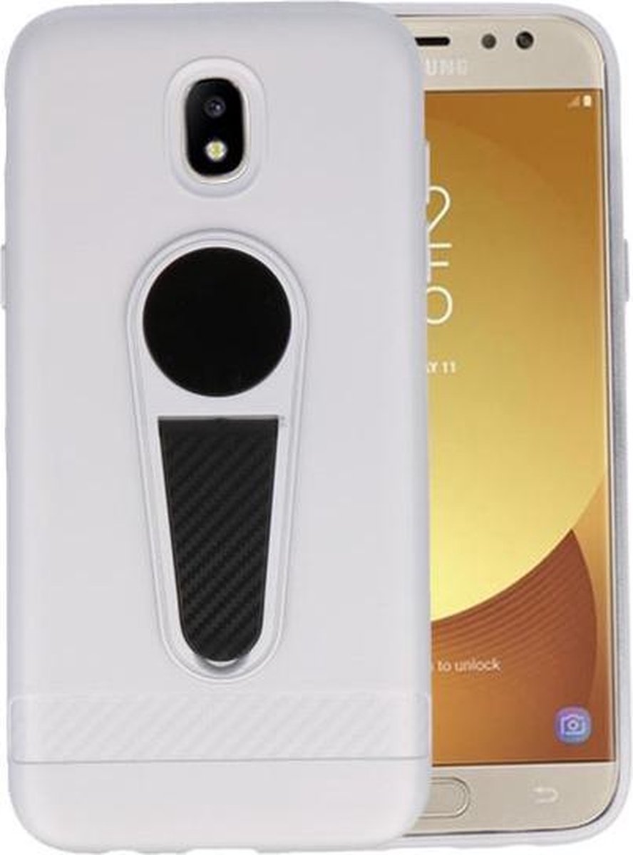 Zilver Magneet Stand Case hoesje voor Samsung Galaxy J5 2017