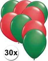 Ballonnen Groen & Rood 30 stuks 27 cm