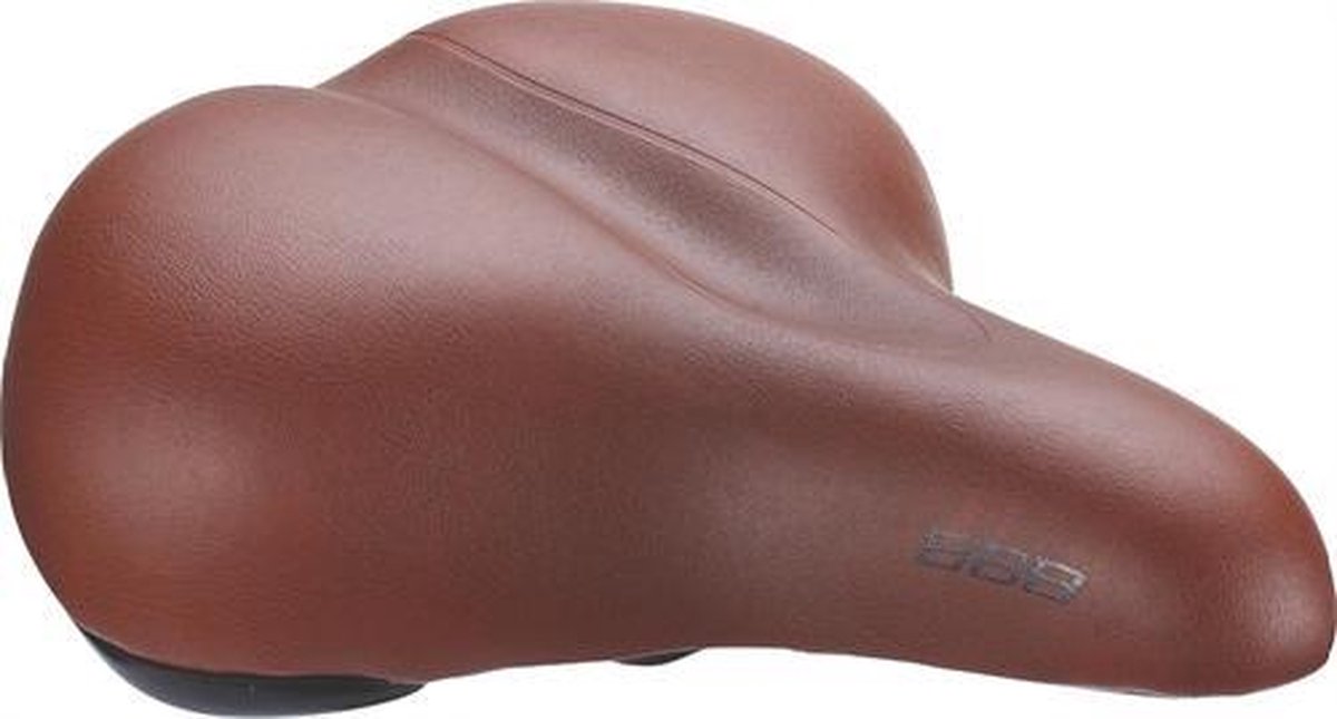 BBB Cycling BaseShape Upright - Fietszadel Heren en Dames - Waterdicht E-bike of Stadsfiets Zadel - Fietshouding Rechtop 90° – 240 x 210mm - Bruin – BSD-26