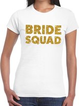 Bride Squad glitter tekst t-shirt wit dames XS