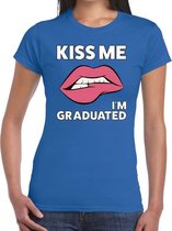 Kiss me I am Graduated t-shirt blauw dames XL