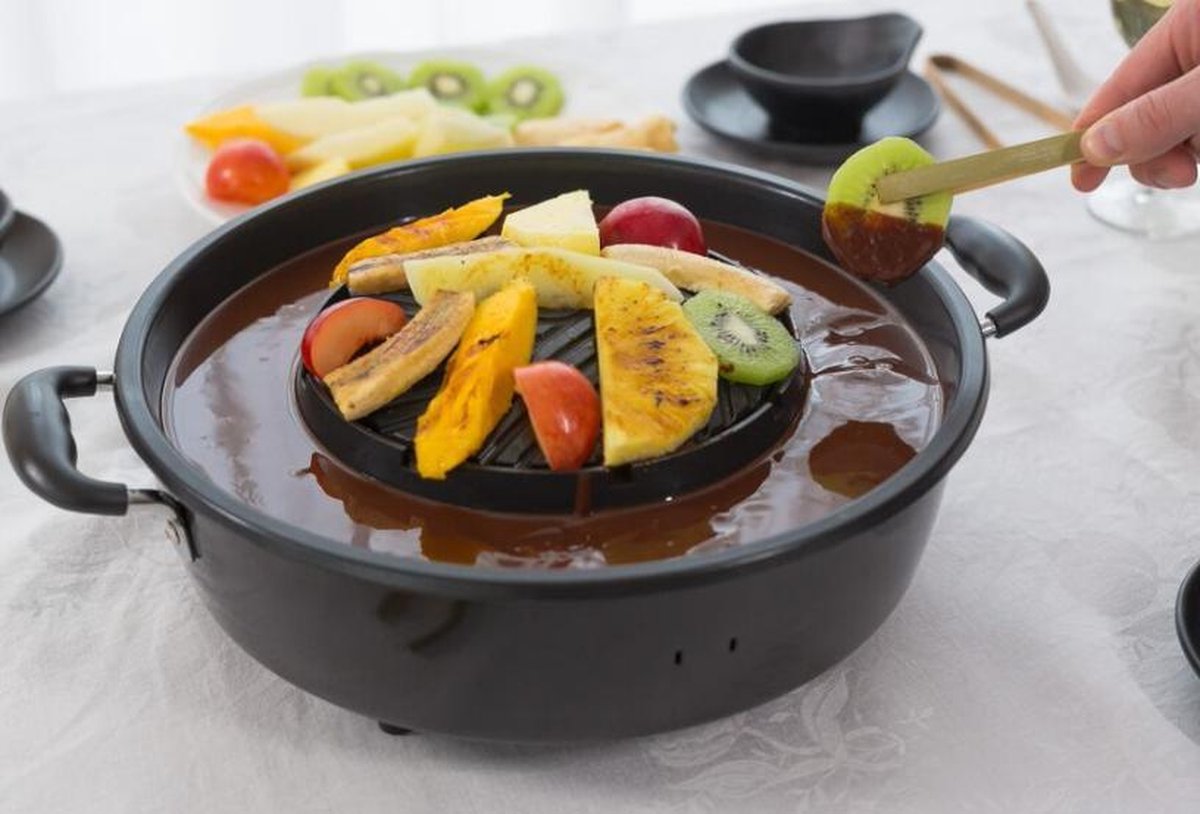 gebroken Effectief aan de andere kant, TomYang BBQ - Thaise Grill en Hot Pot Fondue - Elektrische Fonduepan - 4  Fonduevorkjes | bol.com