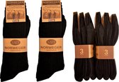 Noorse Sokken Zwart - 6 paar - Maat 47-48