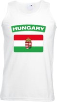 Singlet shirt/ tanktop Hongaarse vlag wit heren L