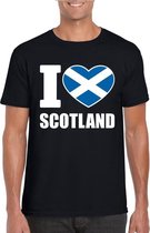 Zwart I love Schotland fan shirt heren M