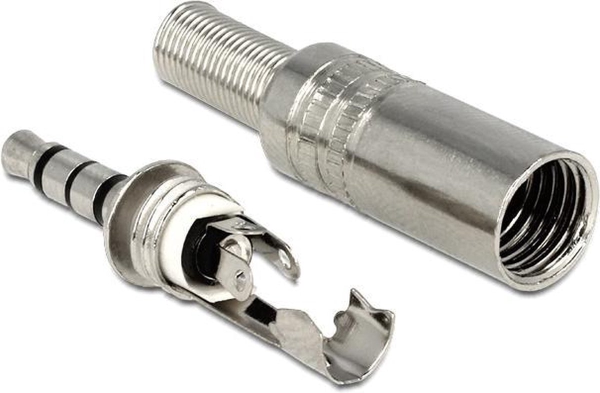 3,5mm Jack 3-rings connector mannelijk recht metaal