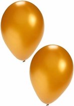 Bellatio Decorations ballonnen - 75 stuks - goud - 27 cm - helium of lucht - verjaardag / versiering