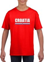 Rood Kroatie supporter t-shirt voor kinderen XS (110-116)