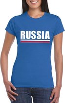 Blauw Rusland supporter t-shirt voor dames M
